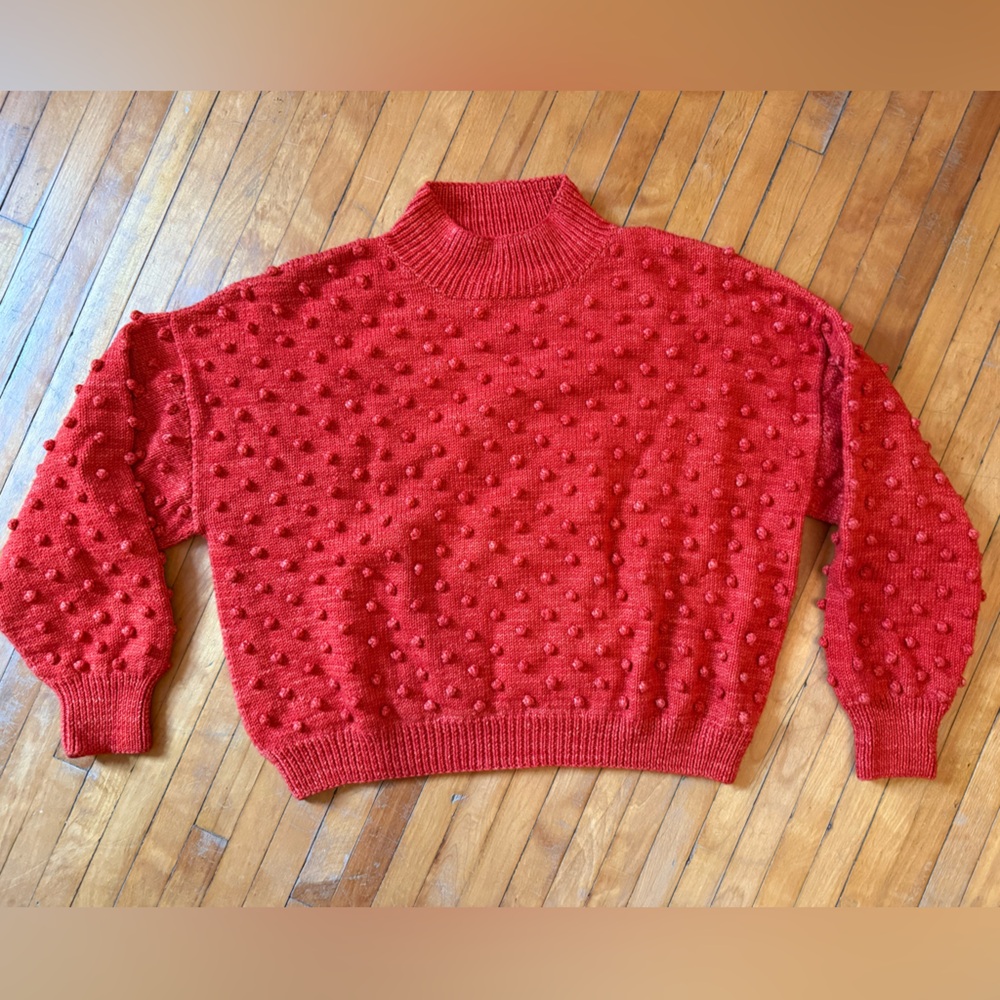 Misha and Puff Red Flame Popcorn Women's Sweater